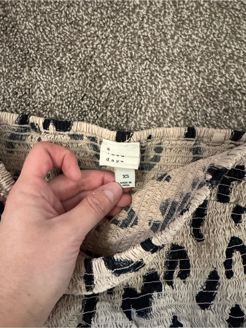 a new day Beige and Black Smocked Strapless Maxi - Picture 4 of 5